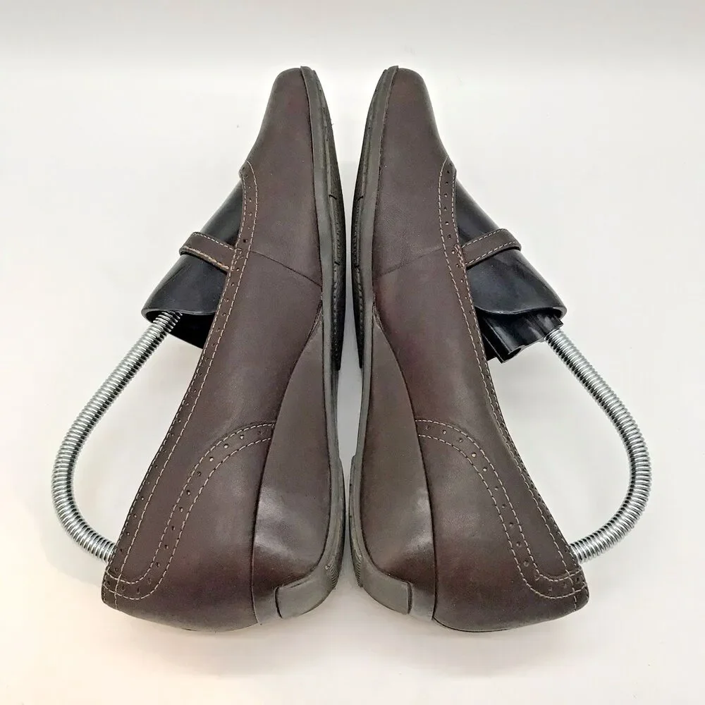 Croft & Barrow Kala Brown Mary Janes Women's 10M Leather 73277 Comfort Wedge